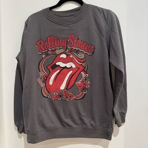 Rolling Stones Tongue Graphic Sweatshirt Grunge Y2K Rock Band Crewneck Sz Med